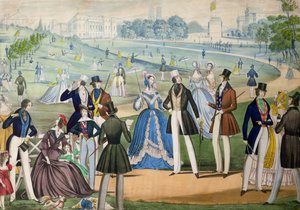 ベンジャミン・リードによるロンドンのグリーン・パークからのセント・ジェームズの眺め、c.1838（アクアチント色） 作： English School